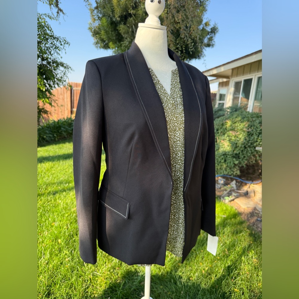 Tahari Blazer with Ivory Stitching